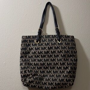 Michael Kors Signature Black and Brown Tote